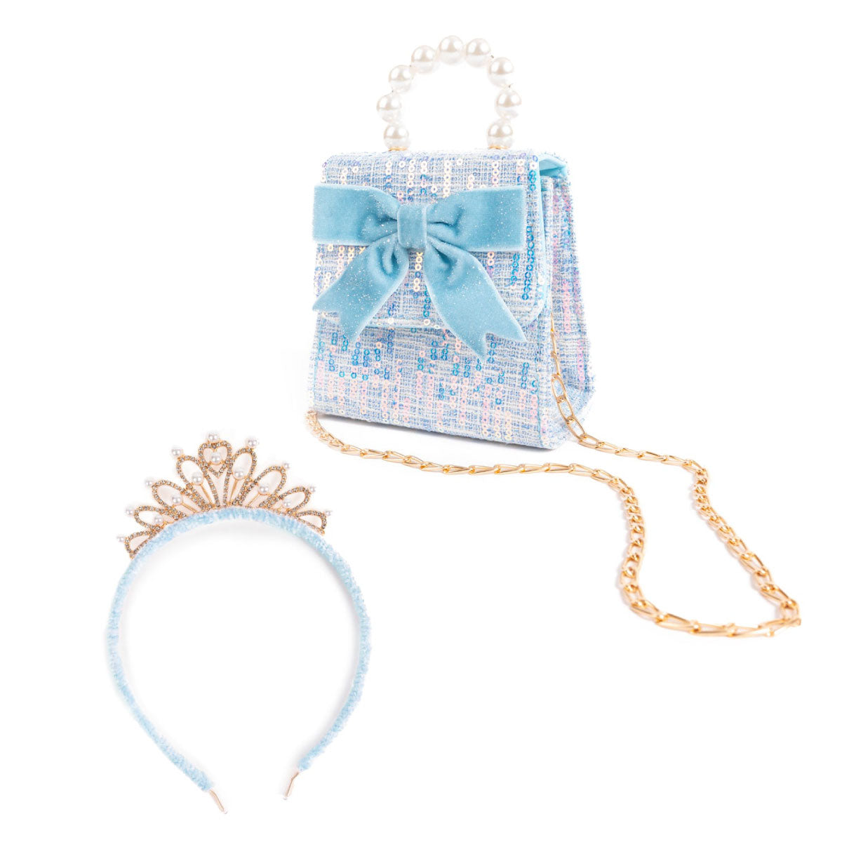 Great Pretenders Mademoiselle Mini Purse & Headband - Blue