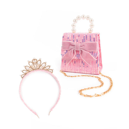 Great Pretenders Mademoiselle Mini Purse & Headband - Pink