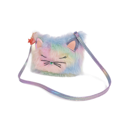 Great Pretenders Rainbow Furry Kitty Purse