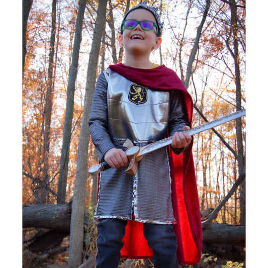 Great Pretenders Silver Knight Tunic with Red Cape