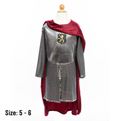 Great Pretenders Silver Knight Tunic with Red Cape - Size 5-6
