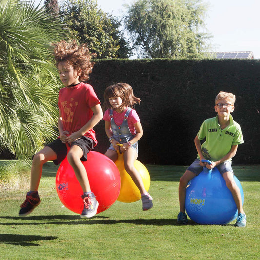 Kids love to bounce around on Gymnic Hop Balls!
