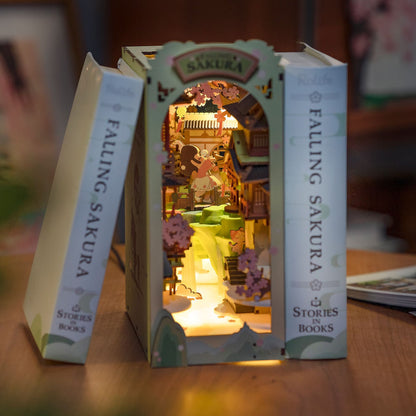Hands Craft DIY Miniature Book Nook - Falling Sakura