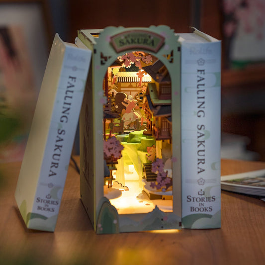 Hands Craft DIY Miniature Book Nook - Falling Sakura