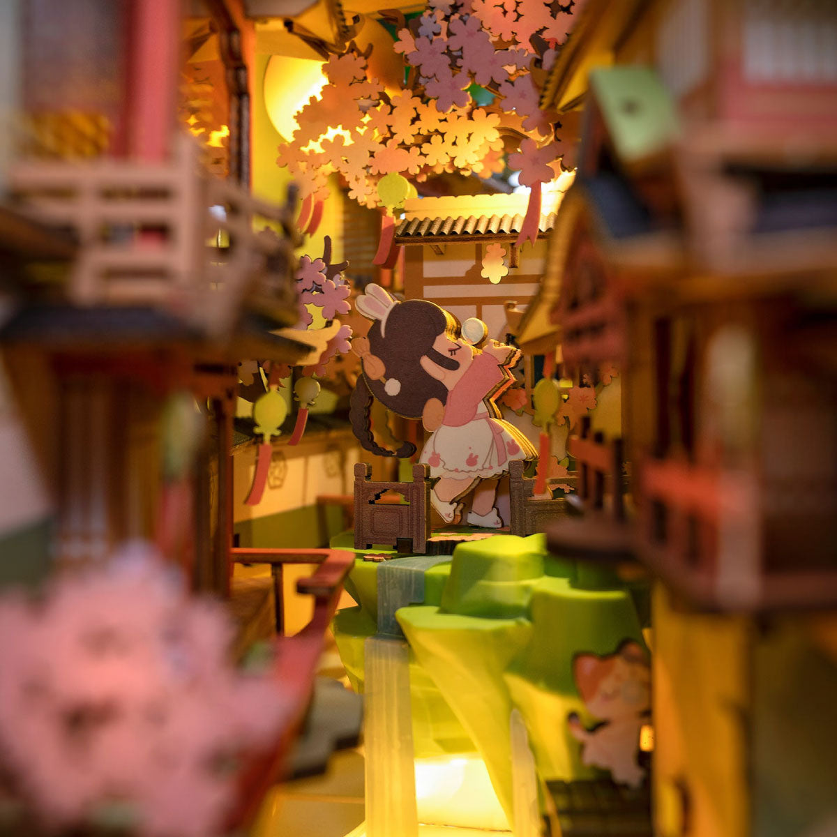 Hands Craft DIY Miniature Book Nook - Falling Sakura