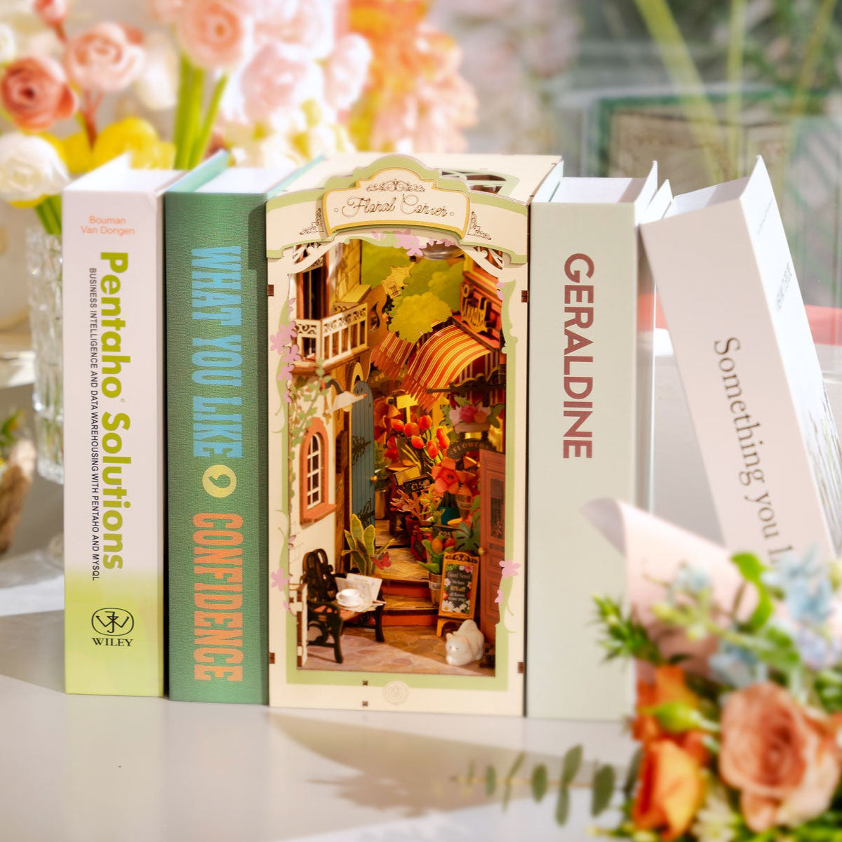 Hands Craft DIY Miniature Book Nook - Floral Corner