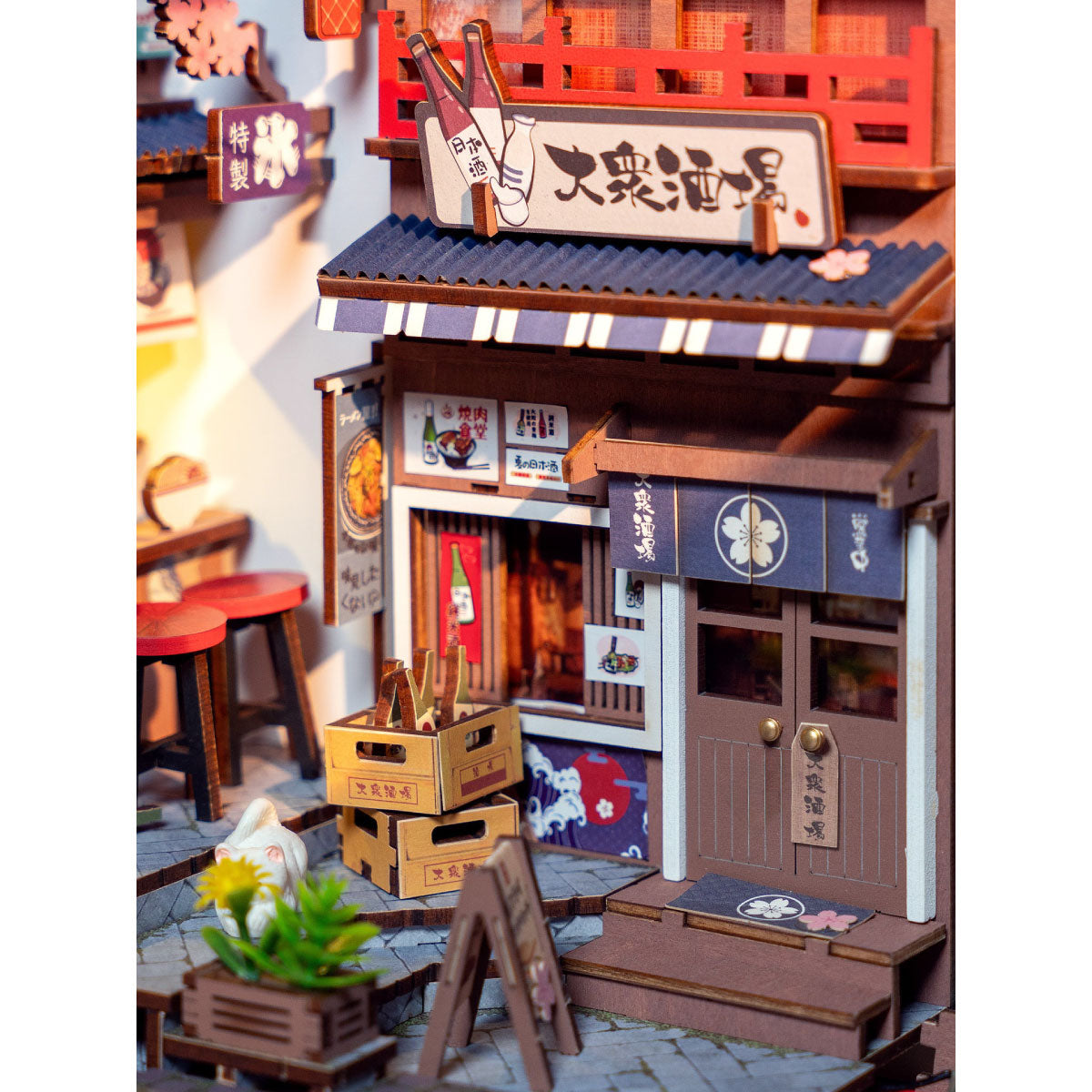 Hands Craft DIY Miniature Book Nook - Sakura Wine Alley