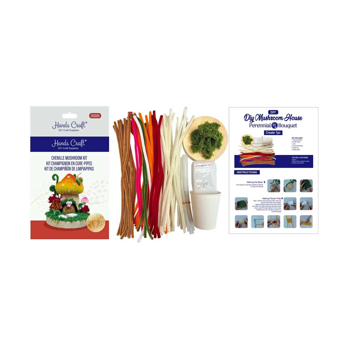 Hands Craft Mushroom House - Chenille Craft Kit