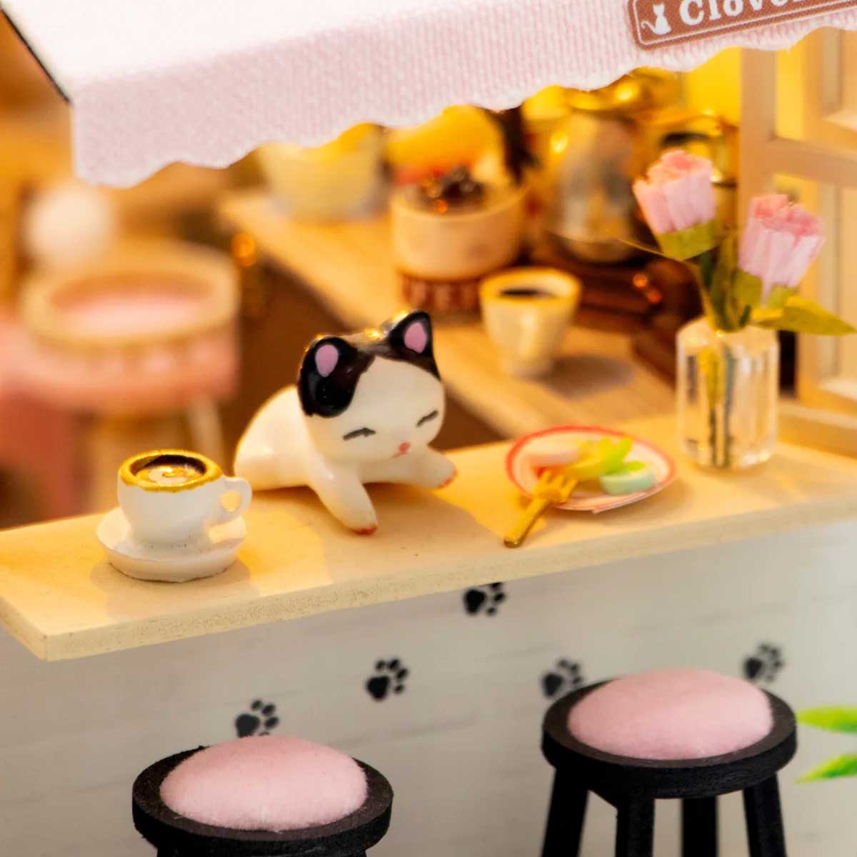 DIY Miniature House Kit - Clover Cat Cafe