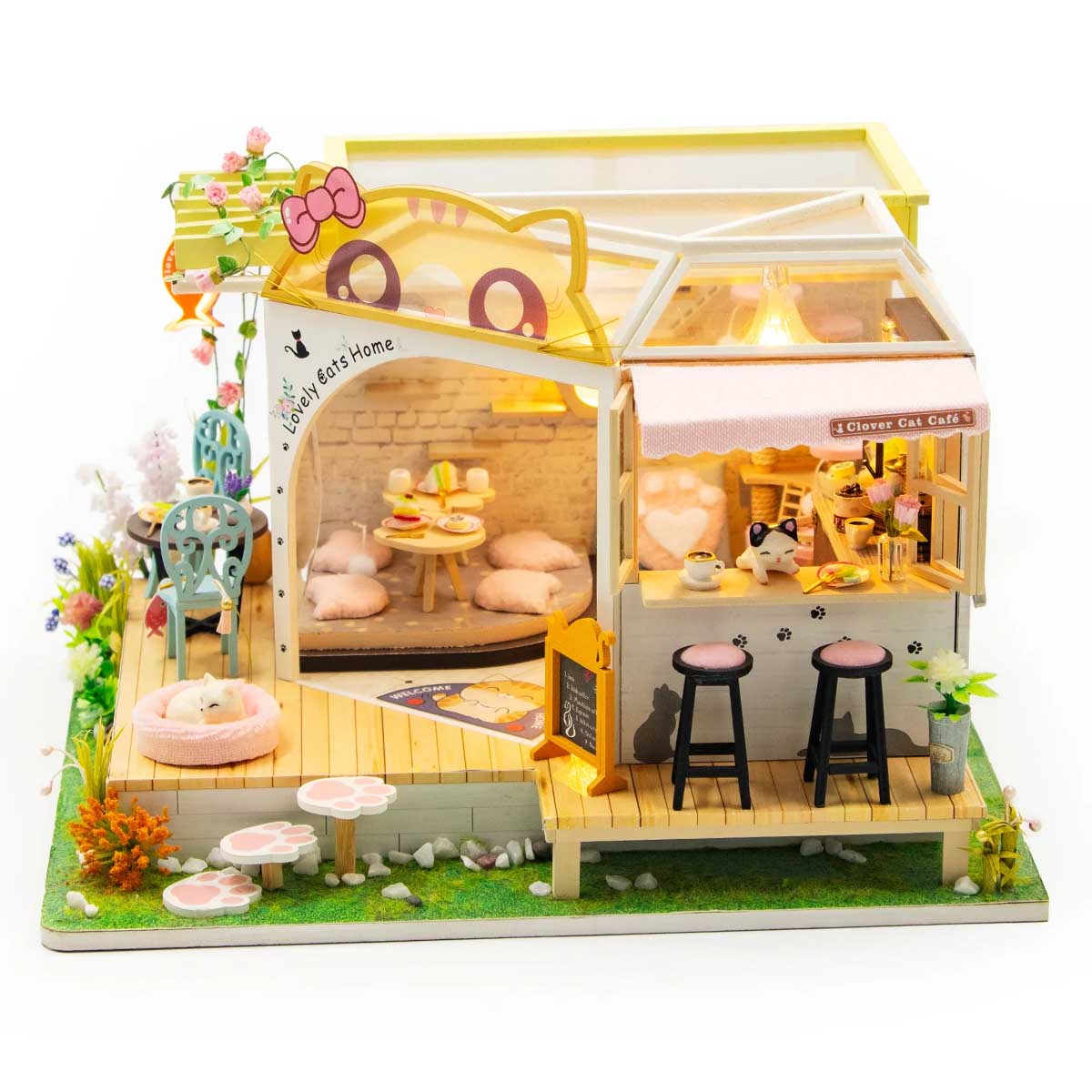 DIY Miniature House Kit - Clover Cat Cafe
