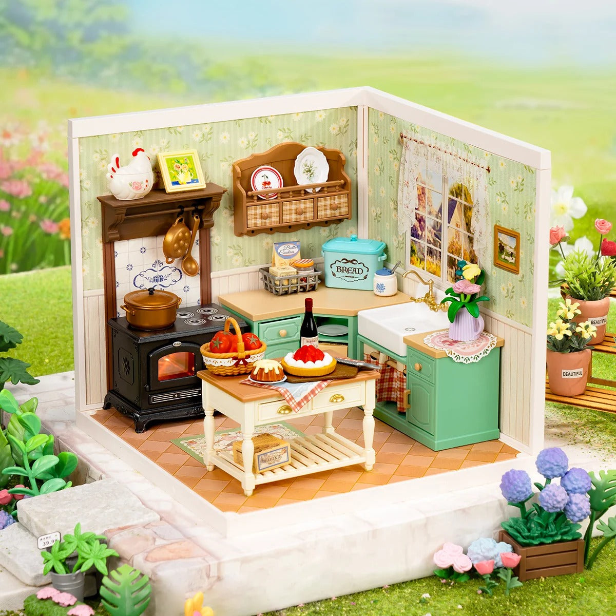 DIY Miniature House Kit - Farmhouse Kitchen