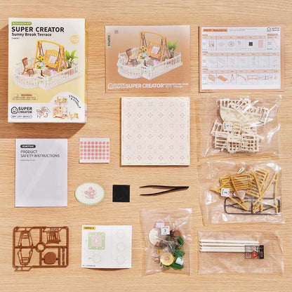 DIY Miniature House Kit Extension Pack - Sunny Break Terrace