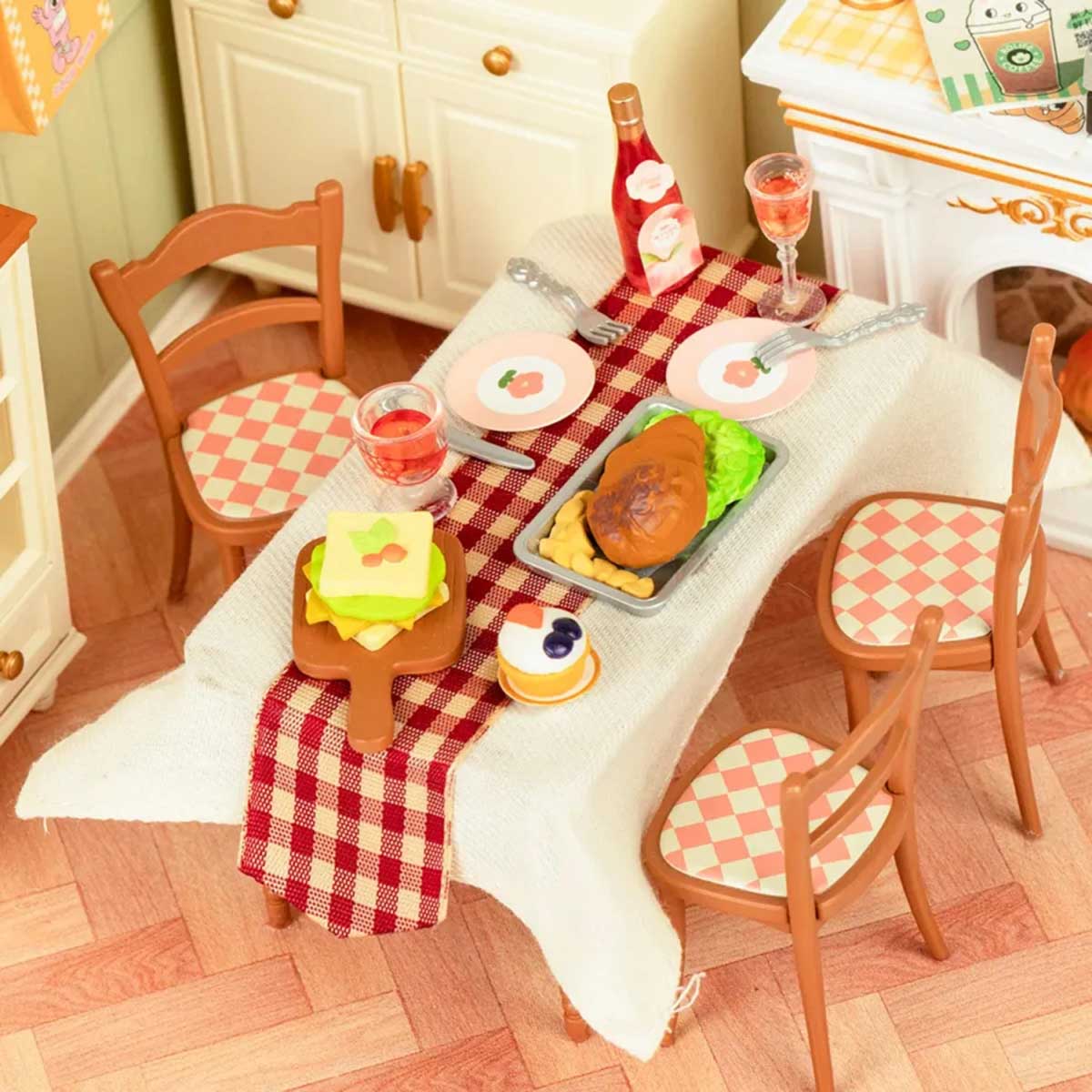 DIY Miniature House Kit - Warm Dining Room