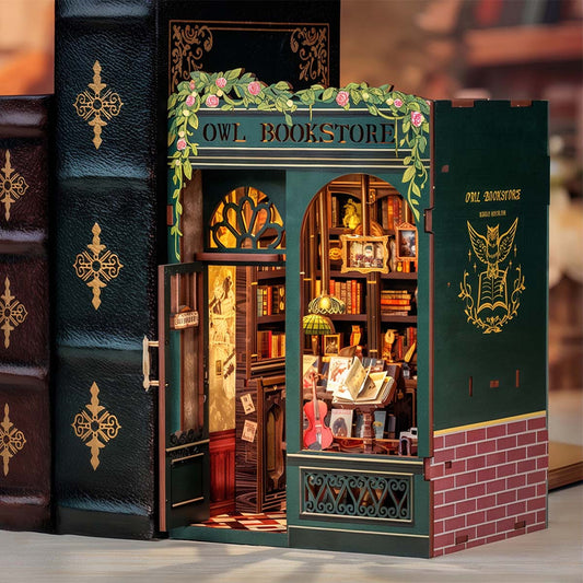 Owl Bookstore DIY Book Nook Kit by Hands Craft