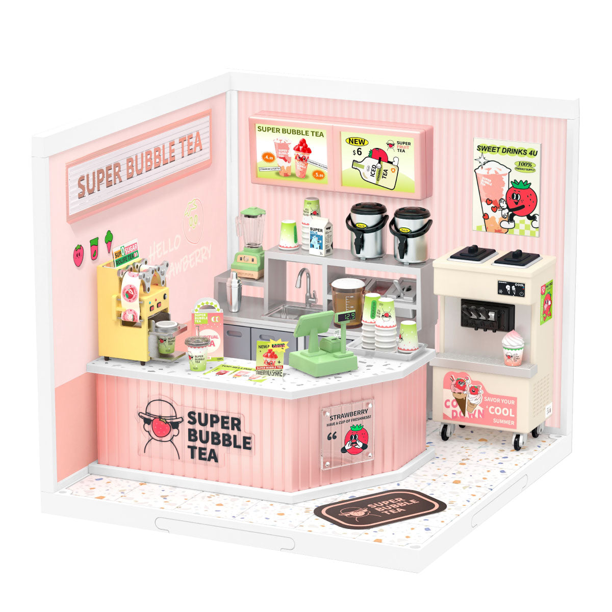 DIY Miniature House Kit - Double Joy Bubble Tea Shop