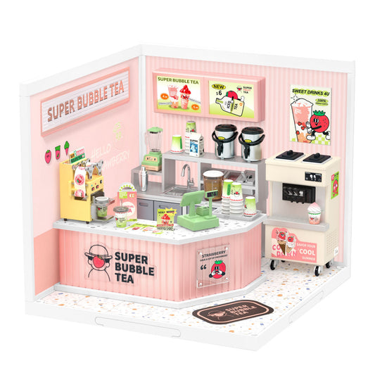 DIY Miniature House Kit - Double Joy Bubble Tea Shop