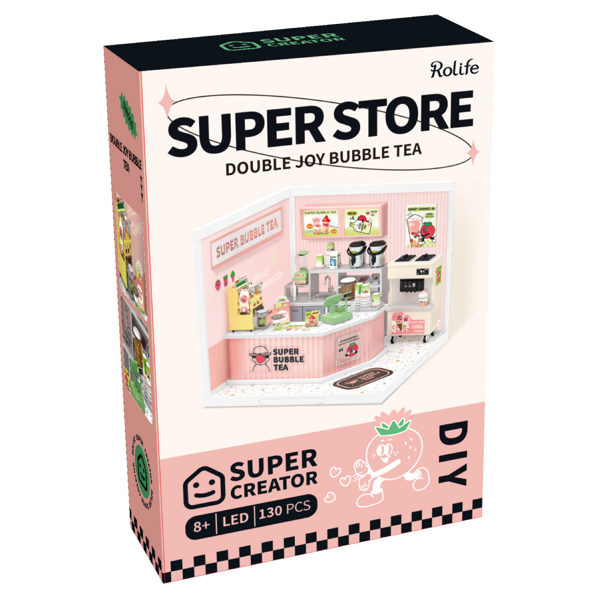 DIY Miniature House Kit - Double Joy Bubble Tea Shop