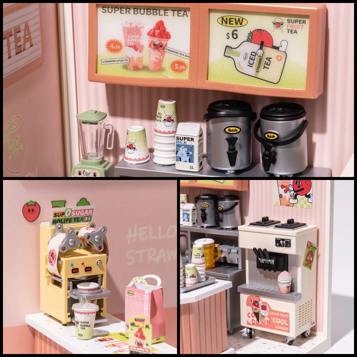 DIY Miniature House Kit - Double Joy Bubble Tea Shop