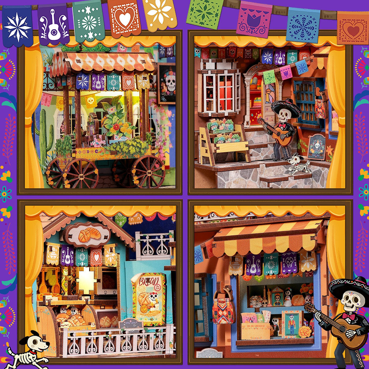 DIY Miniature Book Nook Kit - Plaza De Los Muertos