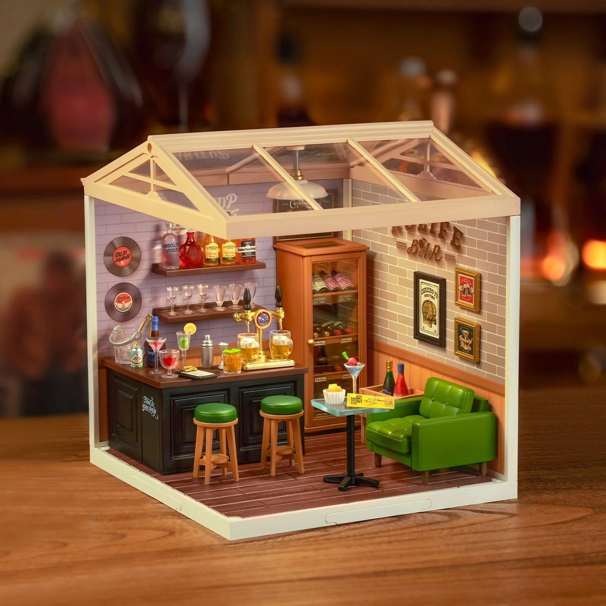 Hands Craft Rolife DIY Miniature Building Kit Leisurely Cheers Bar