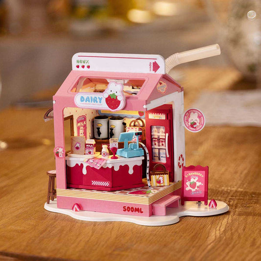 Hands Craft DIY Miniature House - Strawberry Milk Box Kit