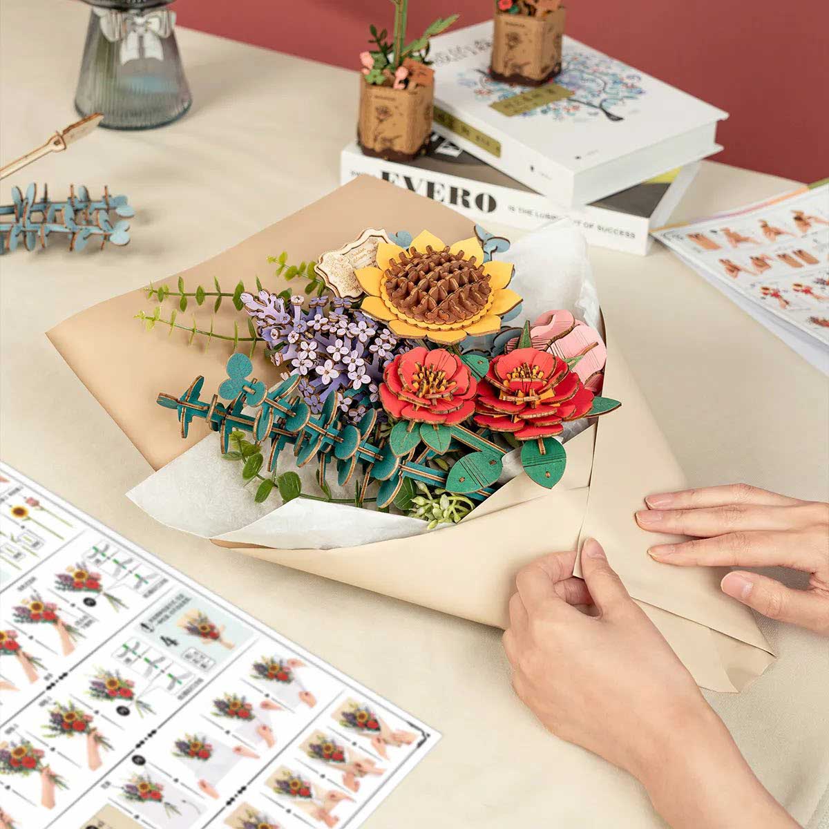 Hands Craft Wooden Flower Bouquet Kit