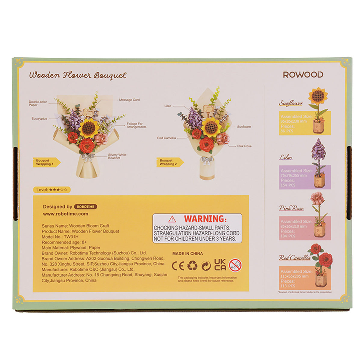 Hands Craft Wooden Flower Bouquet Kit