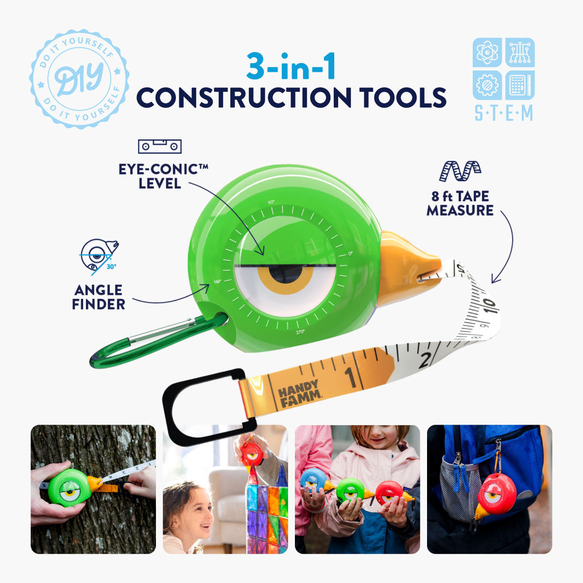 Handy Famm 3-in-1 Bird Tape Measure Features