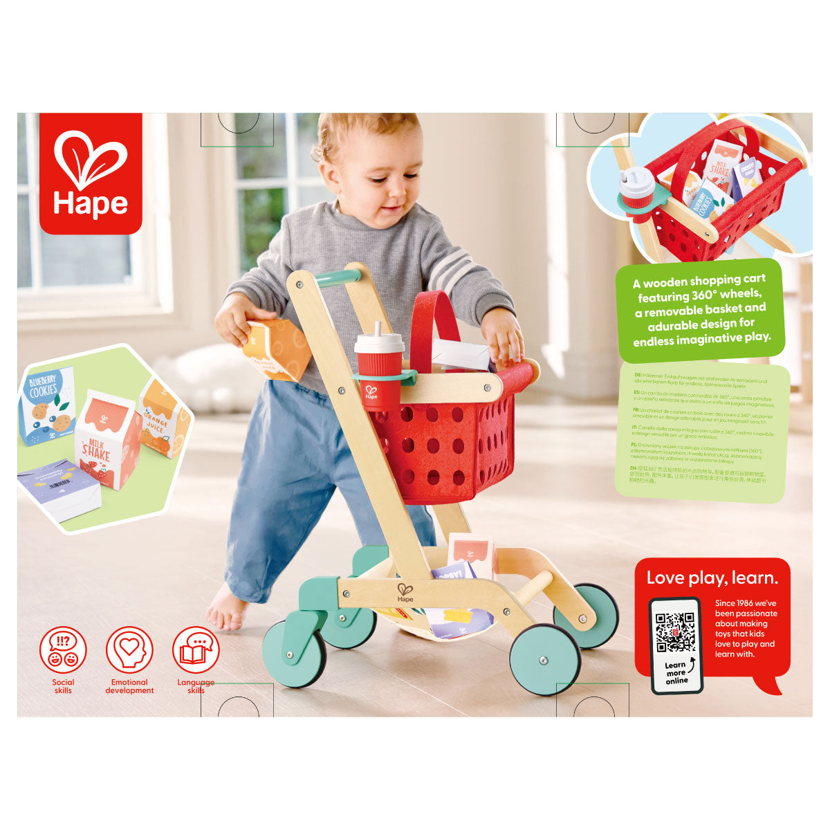 Hape Little Shopper’s Cart and Basket Playset