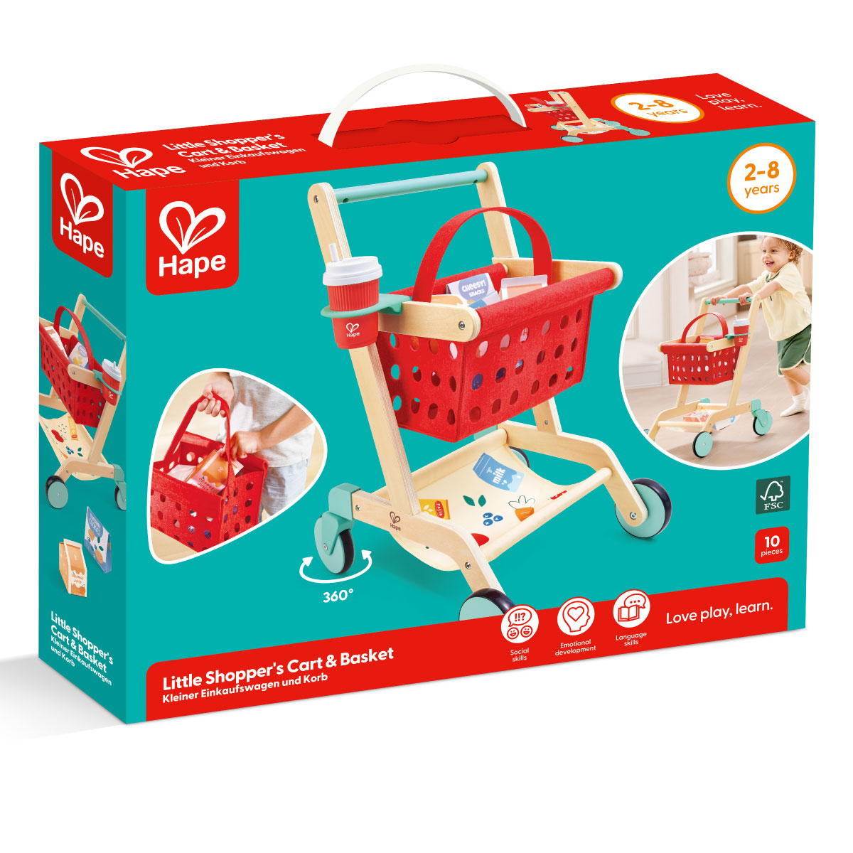Hape Little Shopper’s Cart and Basket Playset