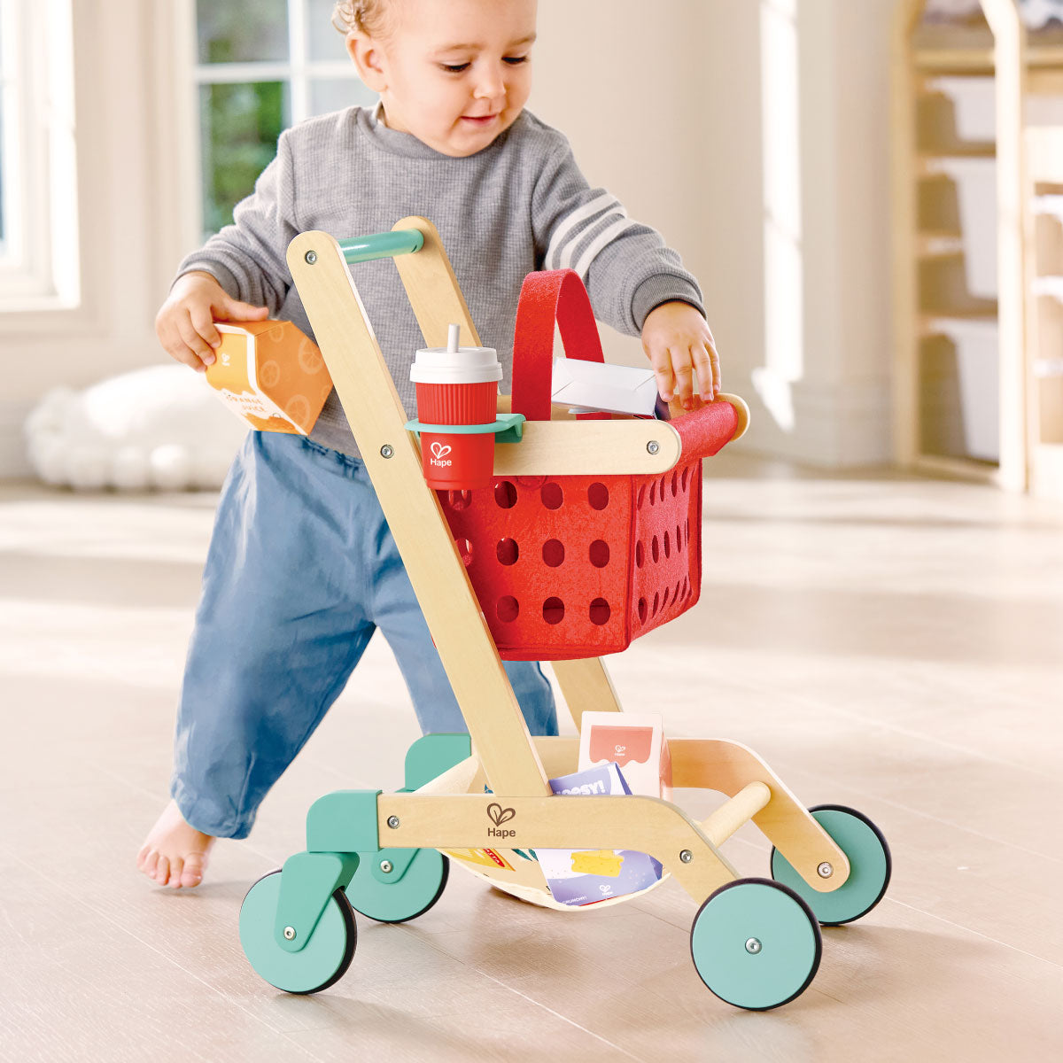 Hape Little Shopper’s Cart and Basket Playset