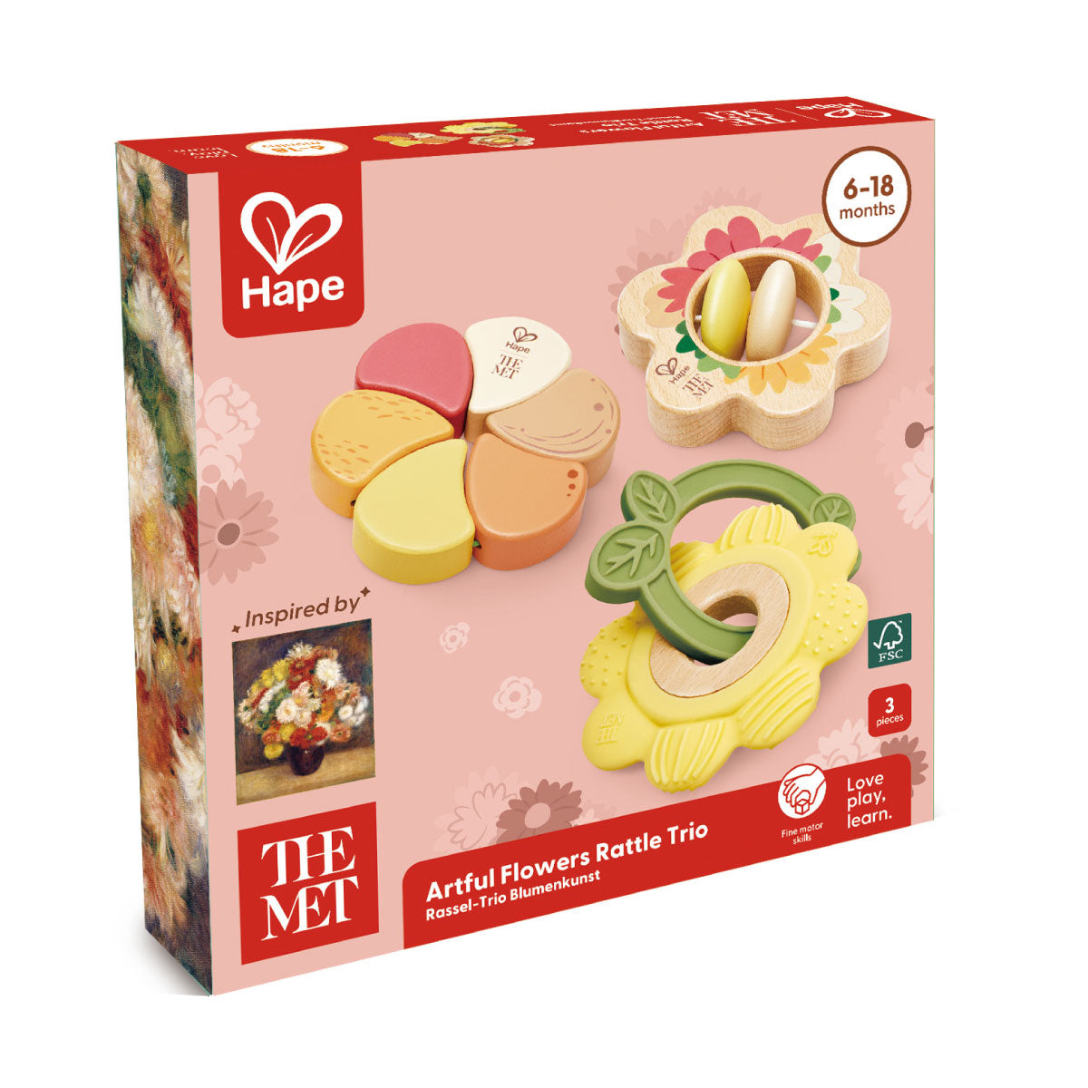 Artful Flowers Rattle Trio - Hape x The Met