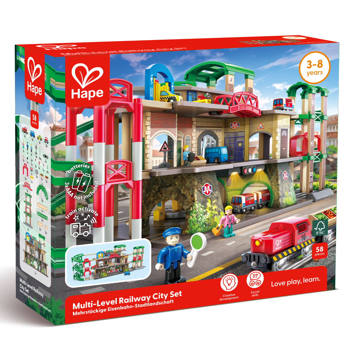 Hape Multi-Level Railway City Set