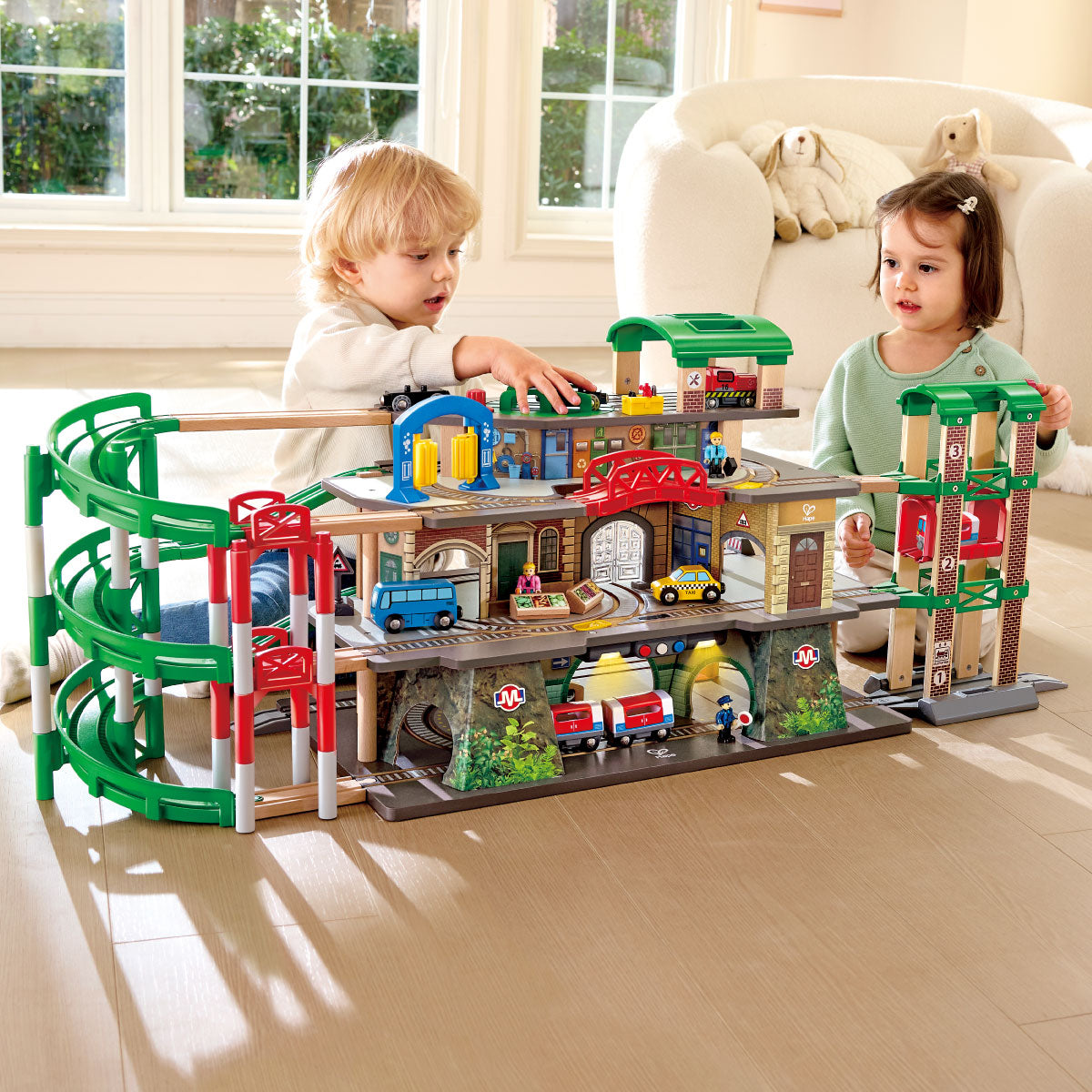 Hape Multi-Level Railway City Set