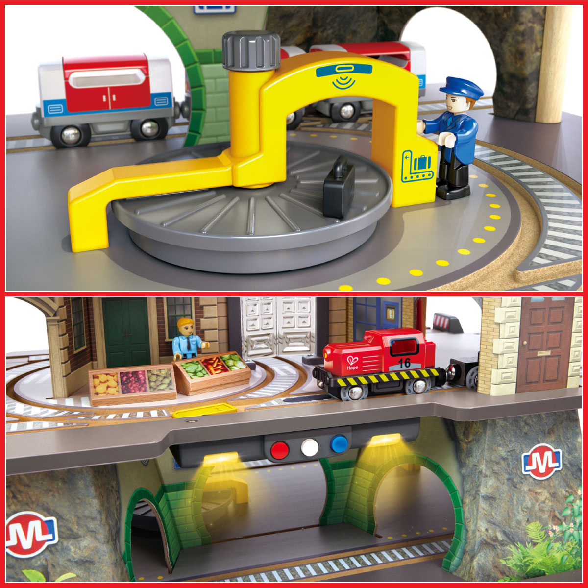 Hape Multi-Level Railway City Set