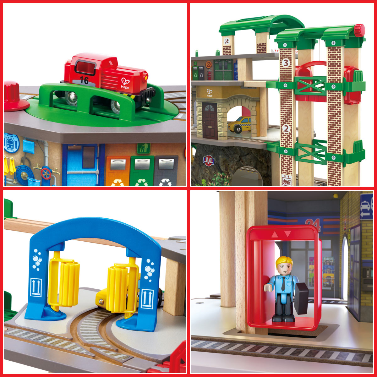 Hape Multi-Level Railway City Set