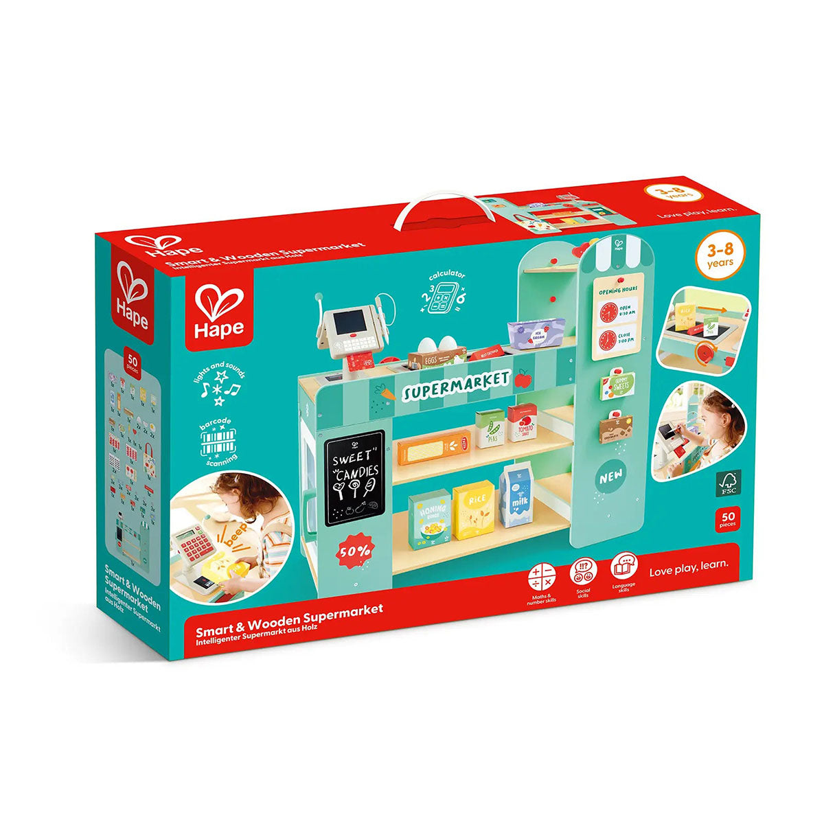 Hape Smart and Wooden Supermarket Play Set