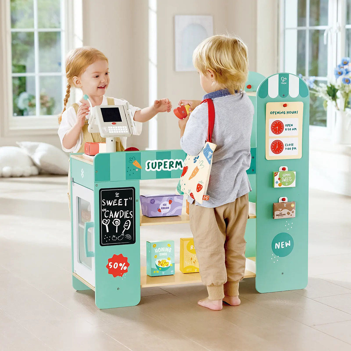 Hape Smart and Wooden Supermarket Play Set
