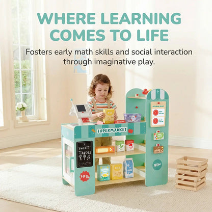 Hape Smart and Wooden Supermarket Play Set