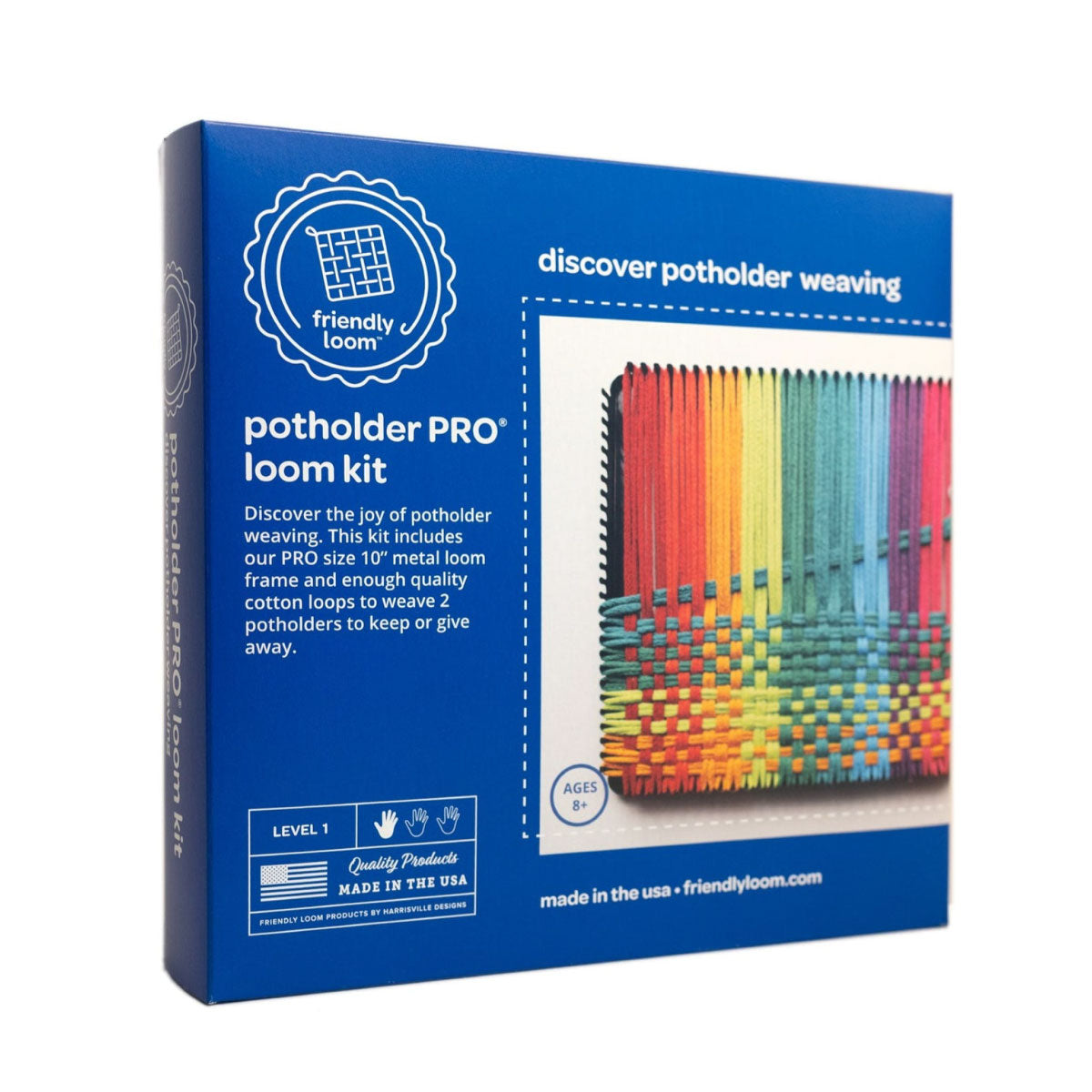 Harrisville Designs Friendly Loom Potholder Pro Loom Kit - 10” Larger Size