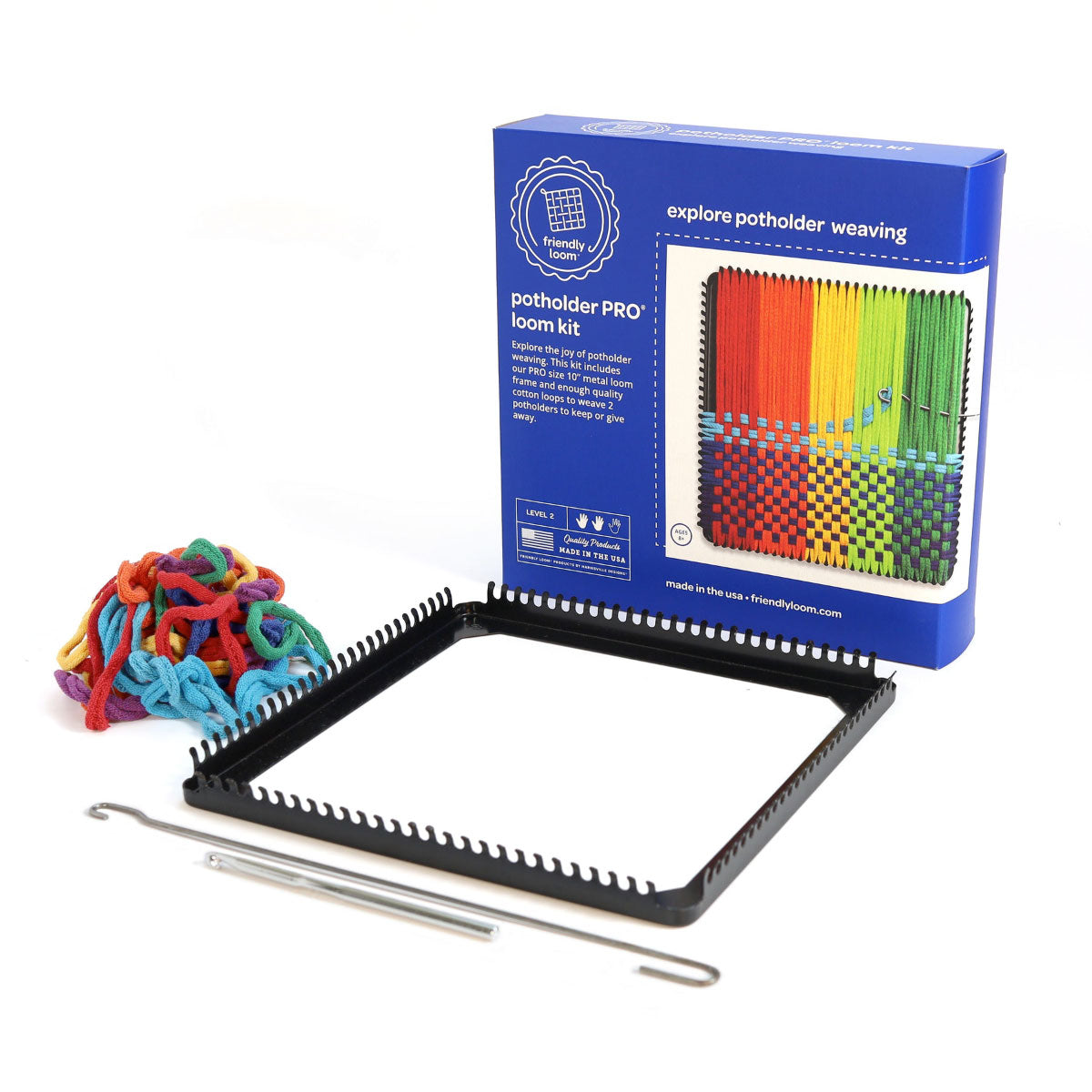Harrisville Designs Friendly Loom Potholder Pro Loom Kit - 10” Larger Size
