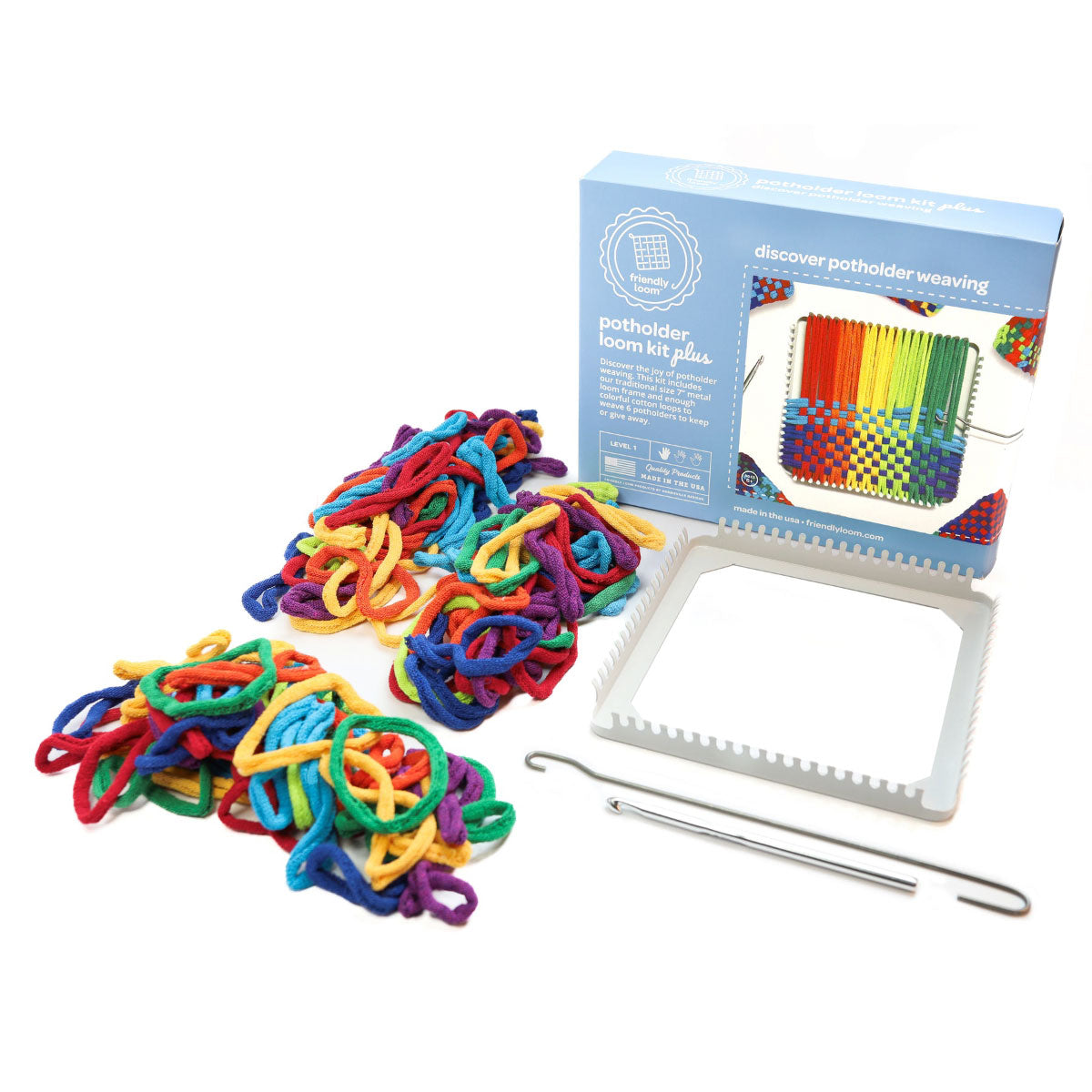 Harrisville Designs Friendly Loom Potholder Loom Plus - 7” Traditional Size