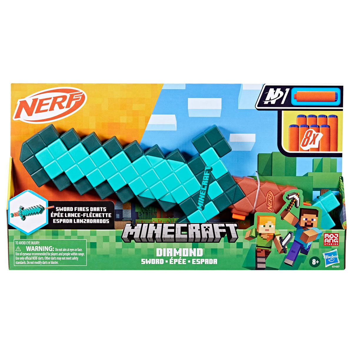 Hasbro NERF Minecraft Diamond Sword & Foam Dart Blaster
