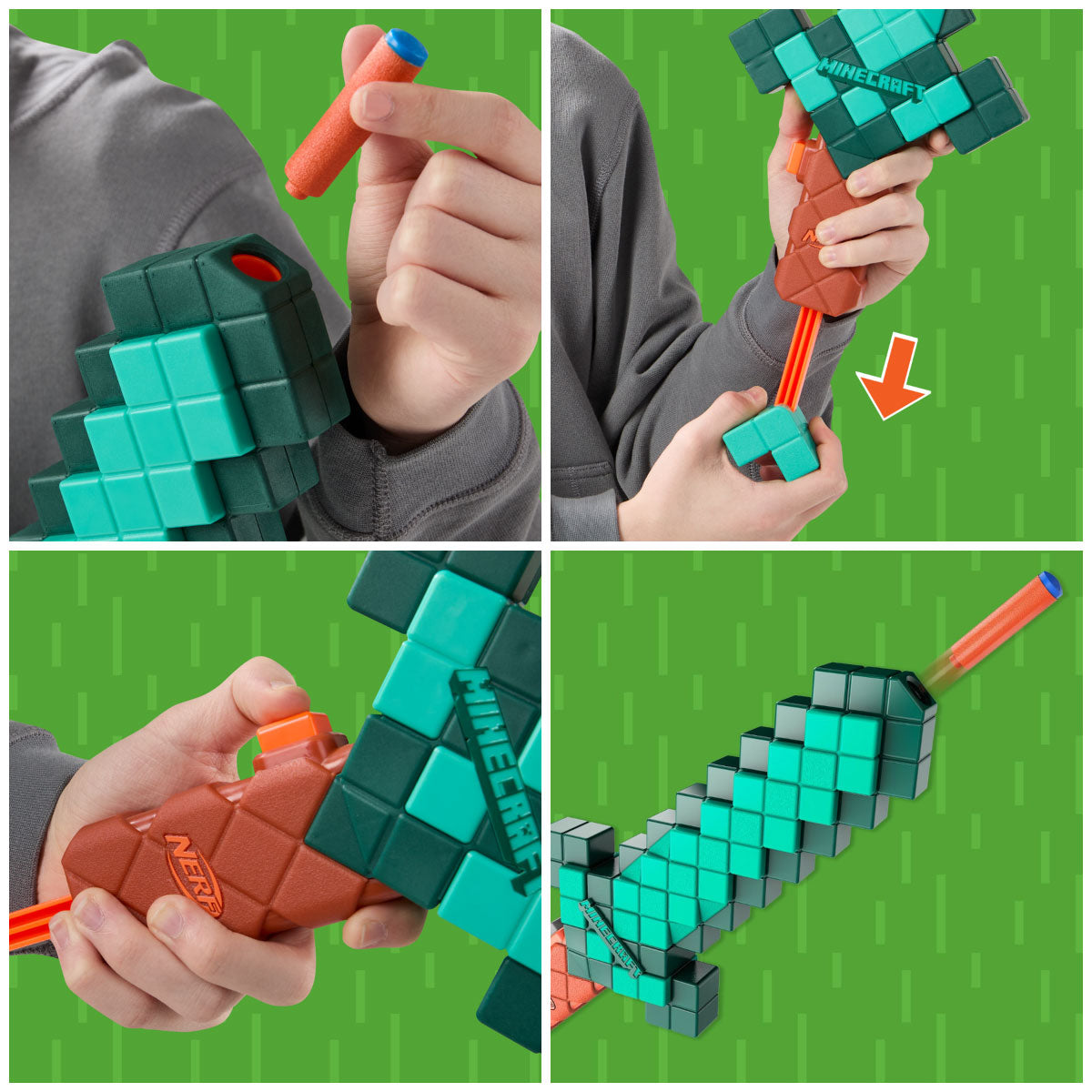 Hasbro NERF Minecraft Diamond Sword & Foam Dart Blaster