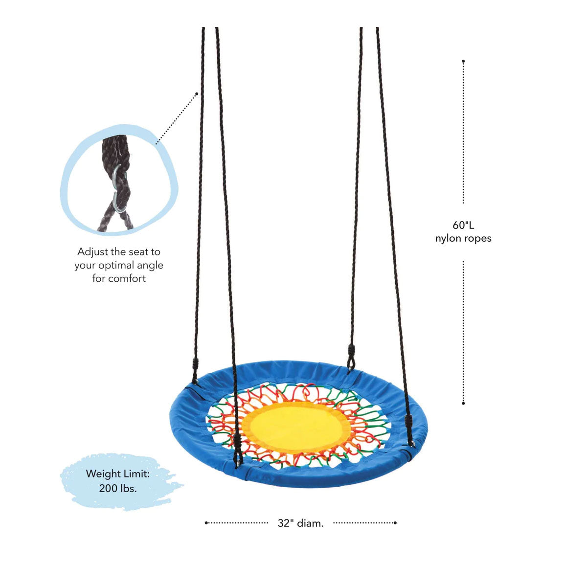 Hearthsong 32-Inch FunShine Round Bungee Swing