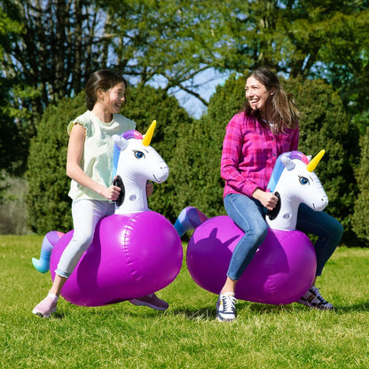 Hearthsong Inflatable Ride-On Hop 'n Go Unicorns - Set of 2