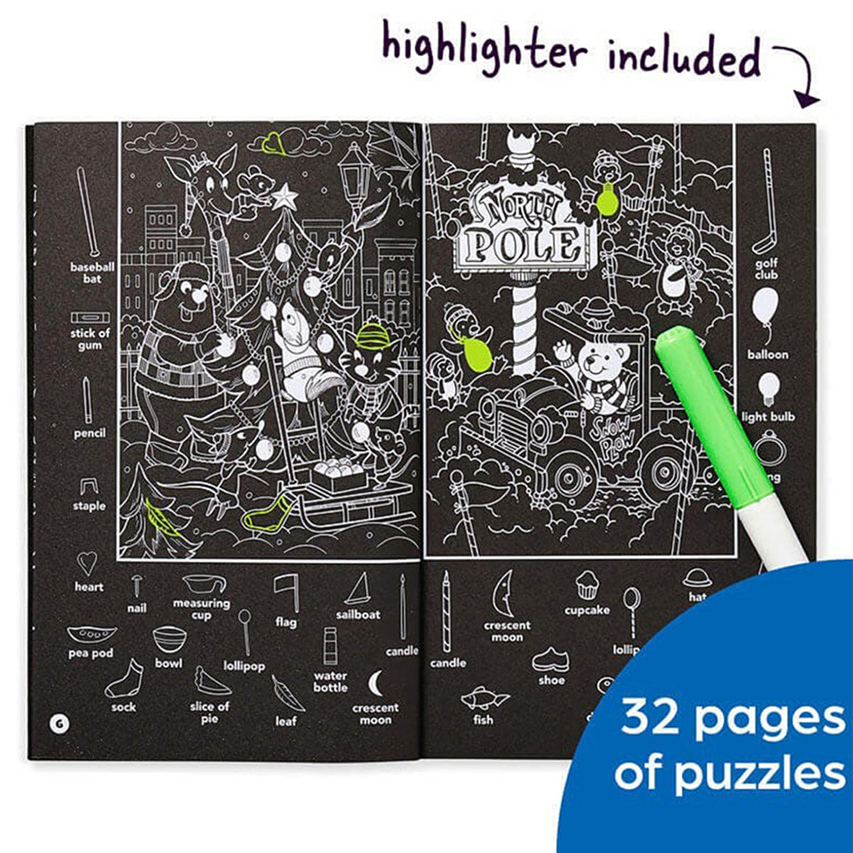 Over 300 Hidden Christmas Pictures Puzzles to Highlight from Highlights Press.