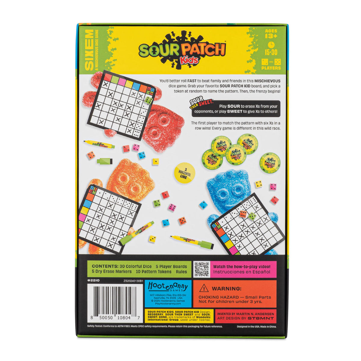 Sixem Sour Patch Kids Dice Game from Hootenanny Games