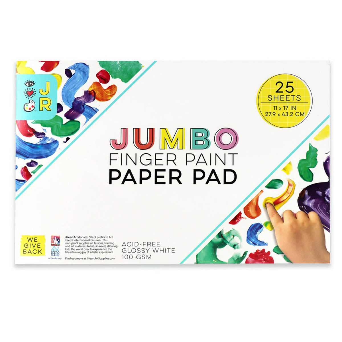 iHeartArt JR Jumbo Finger Paint & Paper Pad from Bright Stripes.