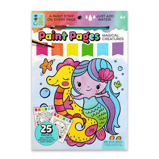 iHeartArt JR Paint Pages, Magical Creatures, from Bright Stripes. A paint strip on every page; just add water; 25 pages.